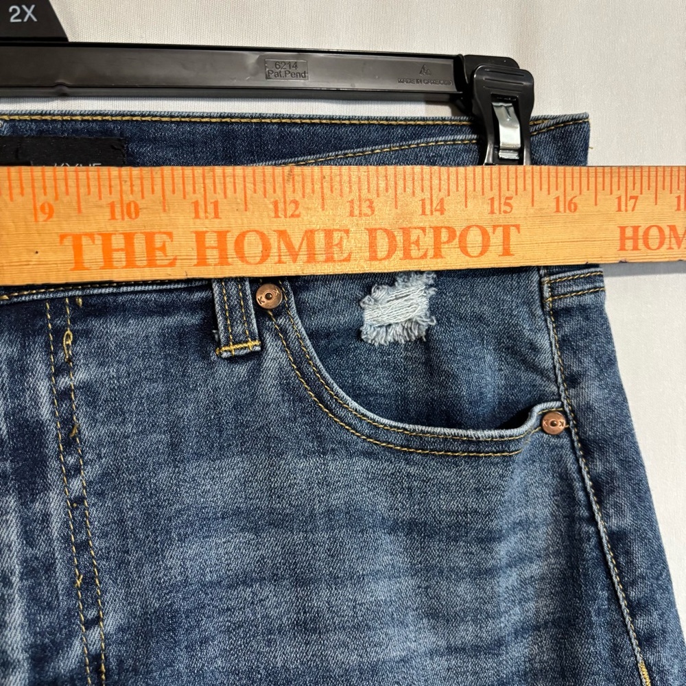 Kendall + Kylie Distressed Blue Denim Mini Skirt size 31 - Picture 2 of 5
